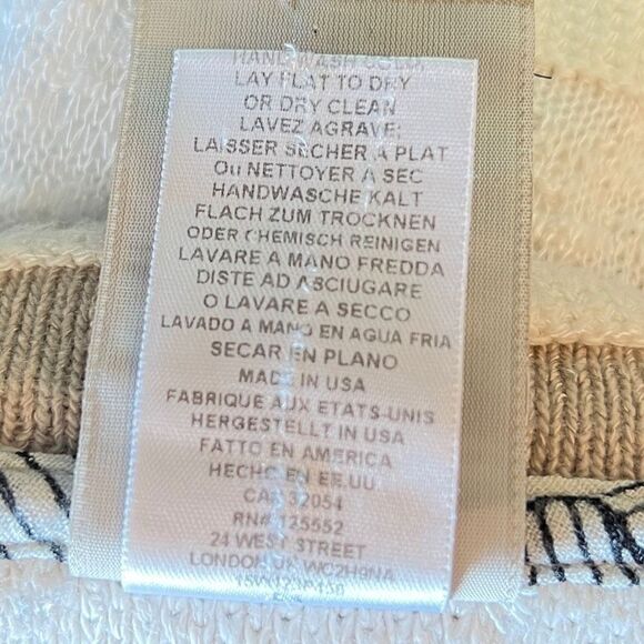 Dolan Sleeveless Sweater - Tan, Black, White Stripe-Cowl Neck-Medium - Picture 9 of 11